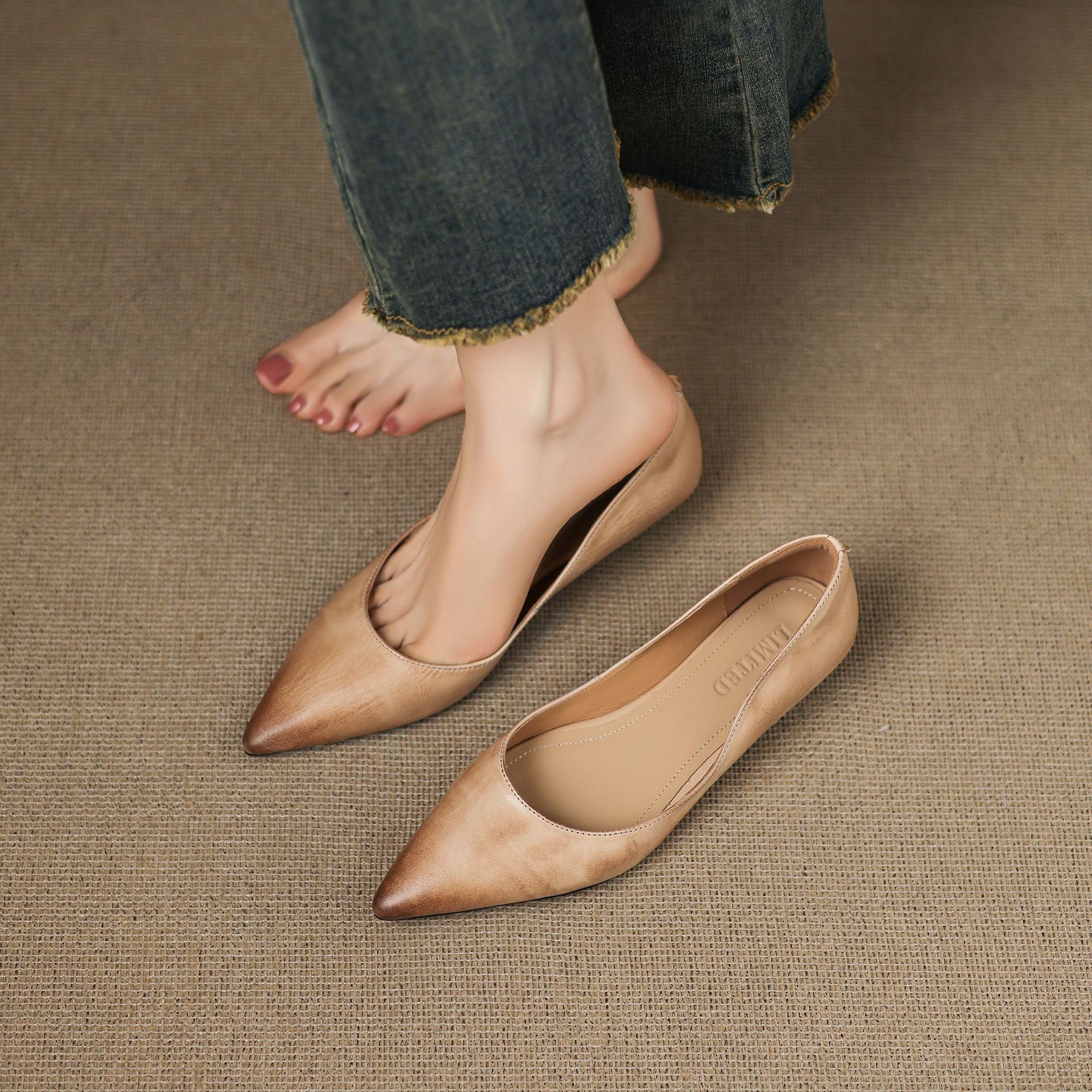 Irella | Genuine Leather Flats – Luxury Designer Ballerina Shoes & Slimming Minimalist Casual Loafers