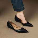 Irella | Genuine Leather Flats – Luxury Designer Ballerina Shoes & Slimming Minimalist Casual Loafers Black