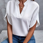 Nara | Women's Blouse – Chic Artisan Grace & Refined Slimming Silhouette white