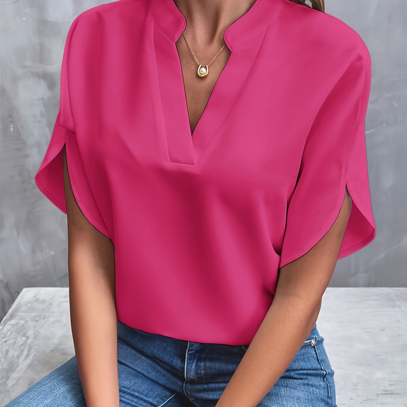 Nara | Women's Blouse – Chic Artisan Grace & Refined Slimming Silhouette pink