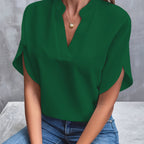 Nara | Women's Blouse – Chic Artisan Grace & Refined Slimming Silhouette green