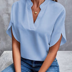 Nara | Women's Blouse – Chic Artisan Grace & Refined Slimming Silhouette blue