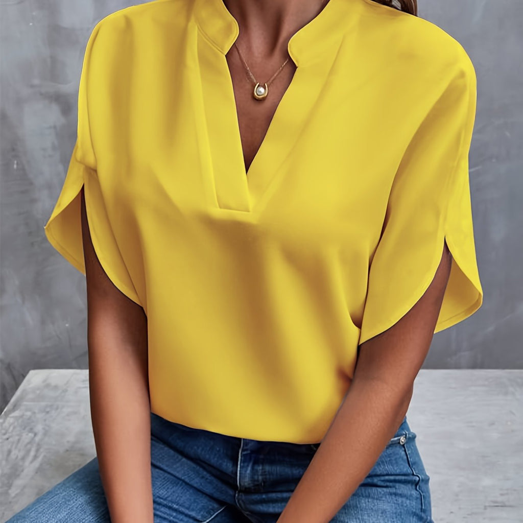 Nara | Women's Blouse – Chic Artisan Grace & Refined Slimming Silhouette yellow