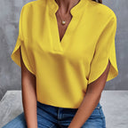 Nara | Women's Blouse – Chic Artisan Grace & Refined Slimming Silhouette yellow