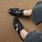 Ivora | Genuine Leather Mules – Luxury Designer Backless Slip-Ons & Slimming Minimalist Flat Loafers