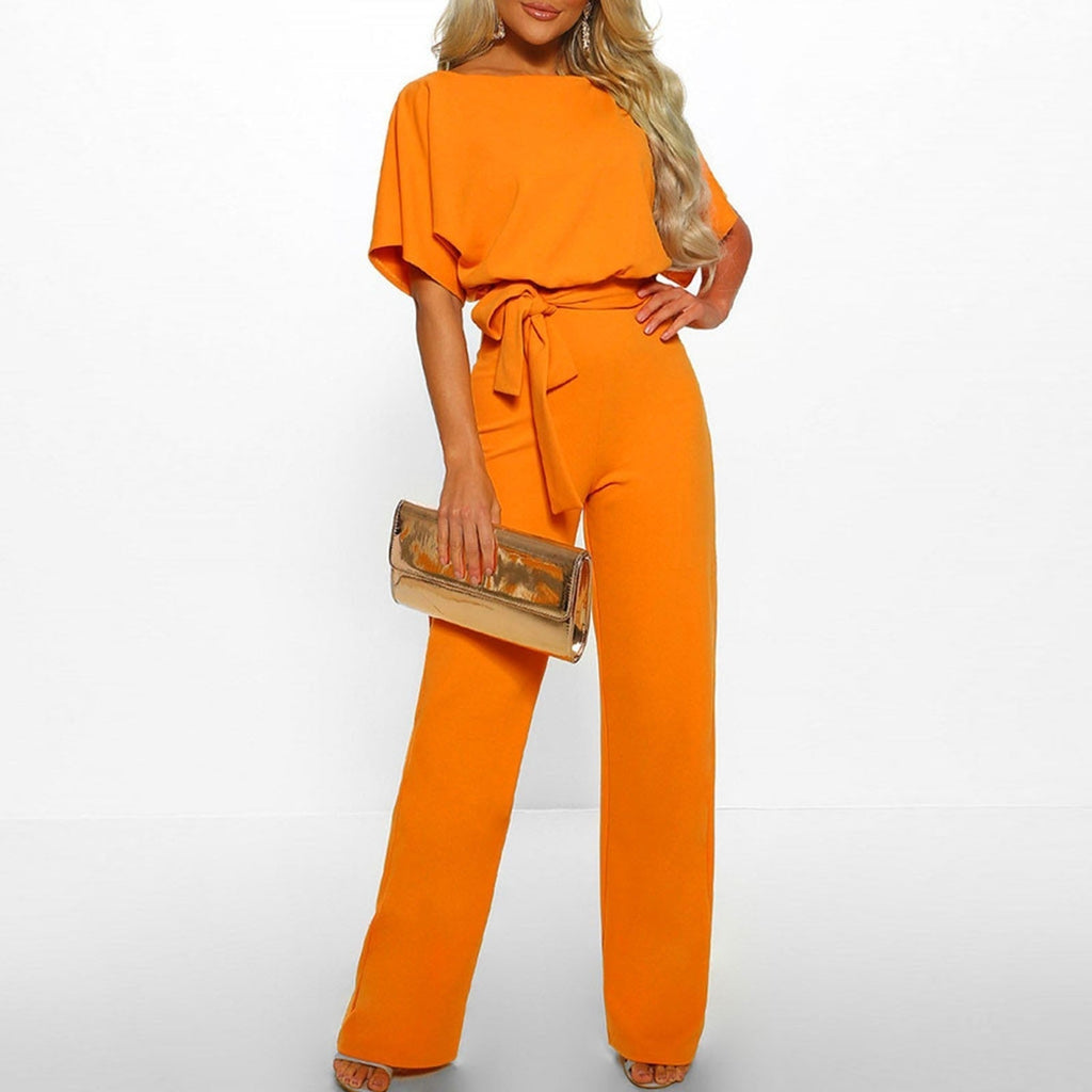 Women’s Signature Jumpsuit – Architectural Waist Definition & Continental Elegance yellow