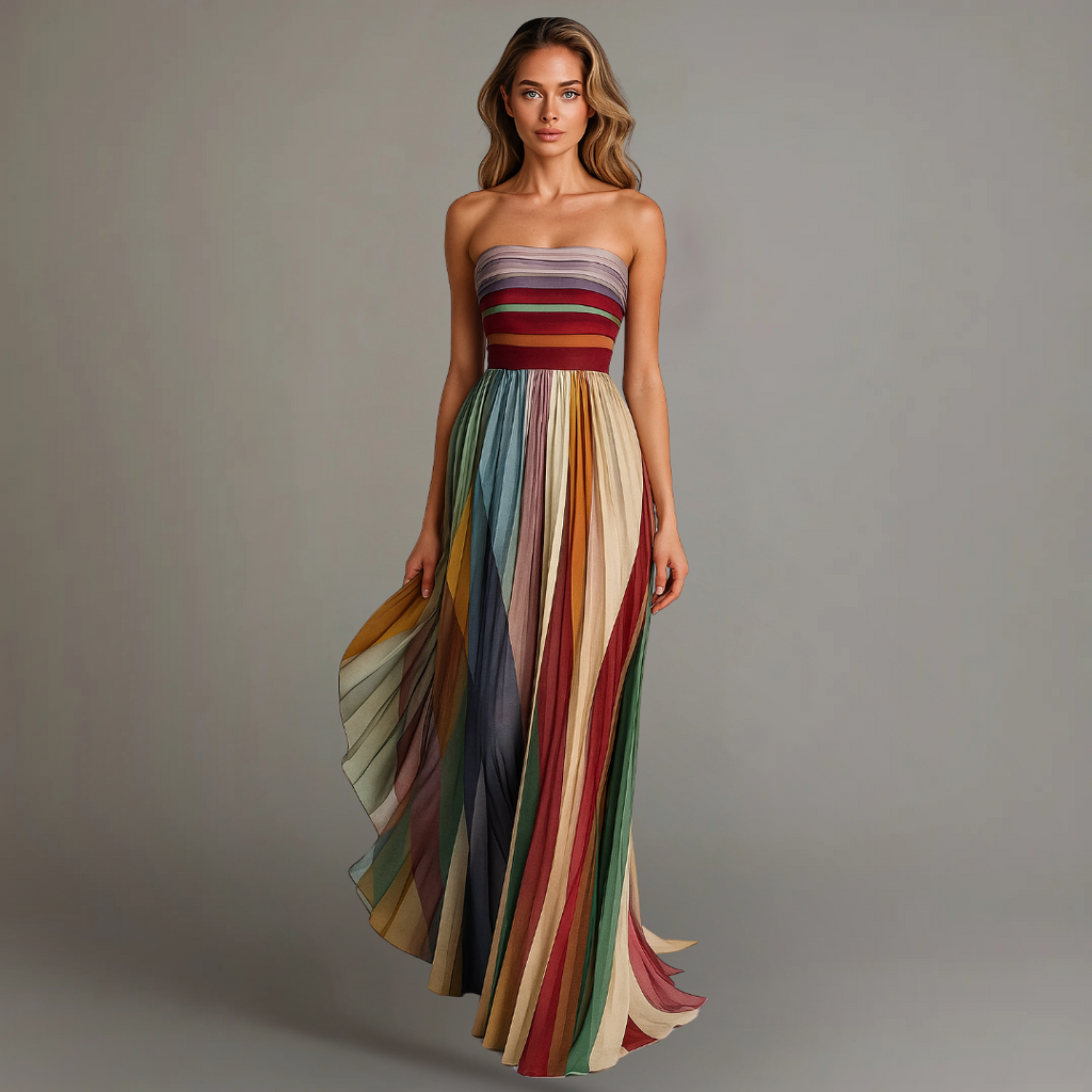 Women’s Holiday Glam Maxi Dress – Shimmering Gala Fluidity & Architectural Evening Silhouette