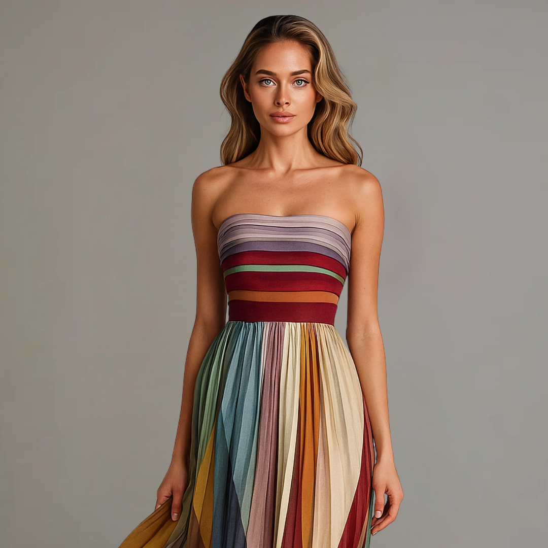 Women’s Holiday Glam Maxi Dress – Shimmering Gala Fluidity & Architectural Evening Silhouette