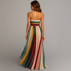 Women’s Holiday Glam Maxi Dress – Shimmering Gala Fluidity & Architectural Evening Silhouette
