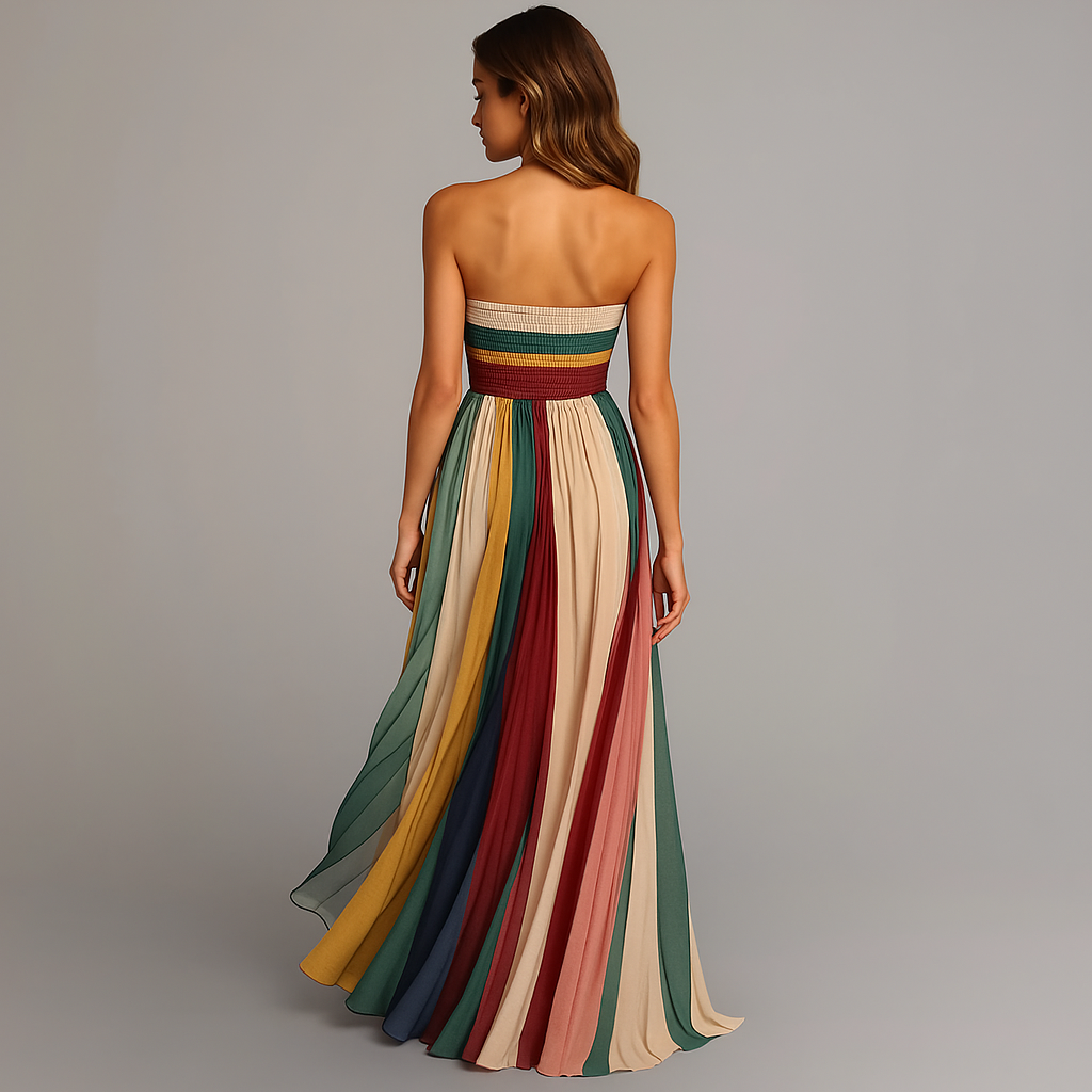 Women’s Holiday Glam Maxi Dress – Shimmering Gala Fluidity & Architectural Evening Silhouette