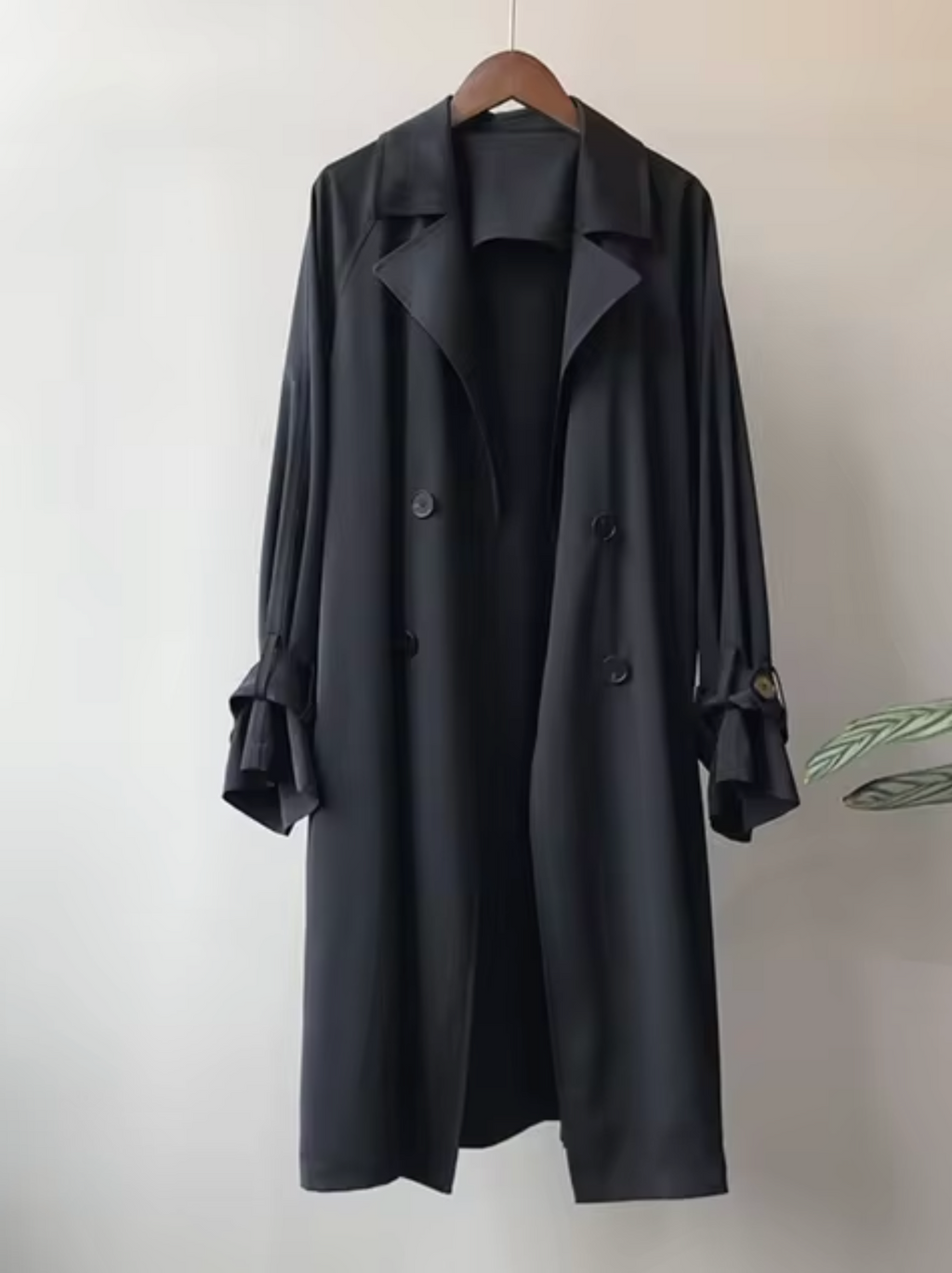 Chāme | Classic Long Waterproof Trench Coat Black