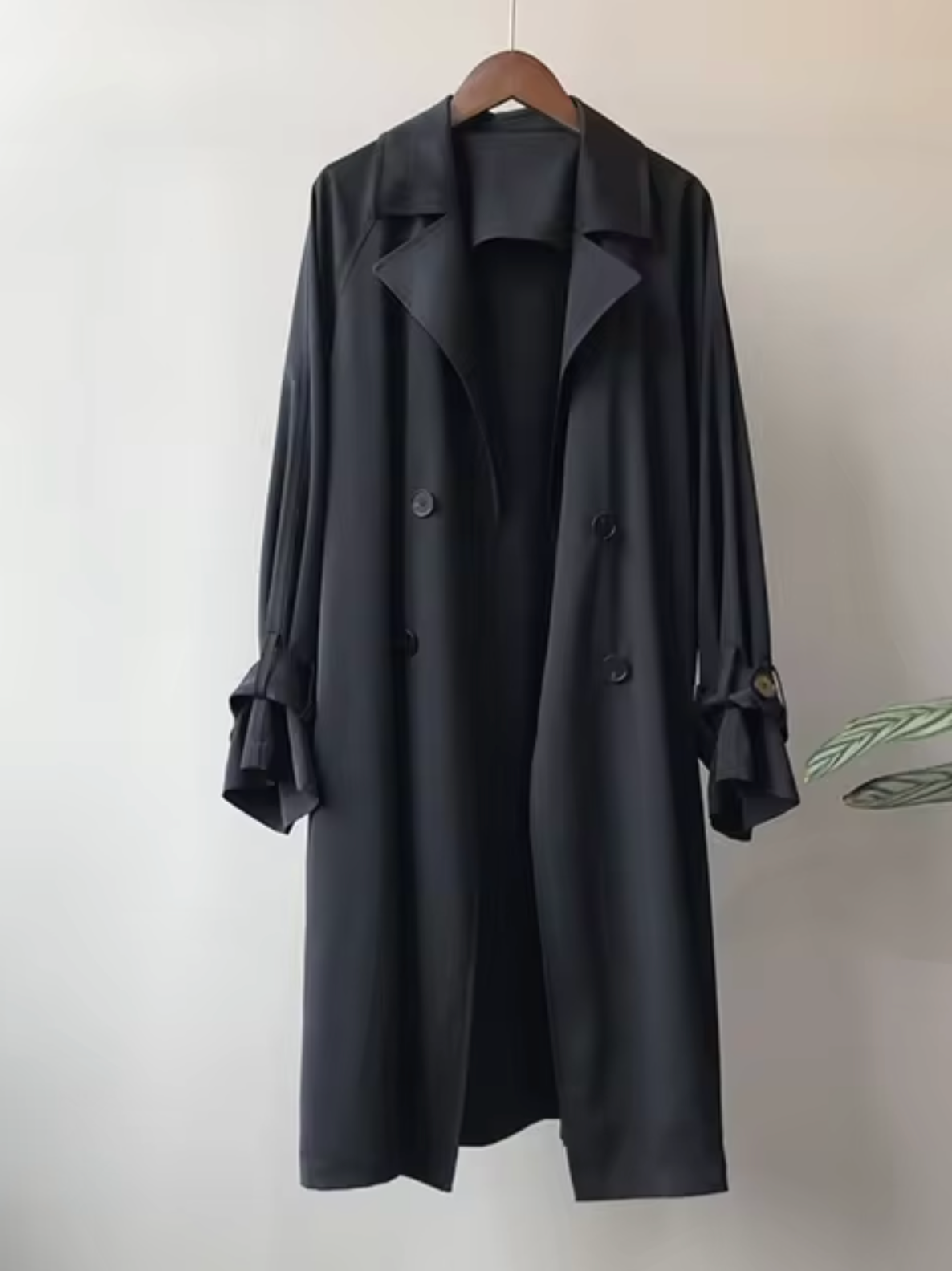 Chāme | Classic Long Waterproof Trench Coat Black