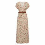 Māyā | Women’s Boho Maxi Dress with Matching Belt – Flowy Floral Summer Style