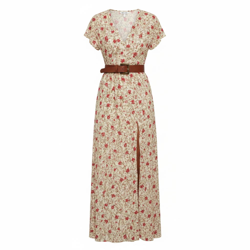 Māyā | Women’s Boho Maxi Dress with Matching Belt – Flowy Floral Summer Style