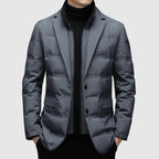 Calico | Men's Button-Front Quilted Jacket - Classic Diamond Padded Shirt Jacket & Shacket Gray