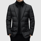 Calico | Men's Button-Front Quilted Jacket - Classic Diamond Padded Shirt Jacket & Shacket Black