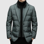 Calico | Men's Button-Front Quilted Jacket - Classic Diamond Padded Shirt Jacket & Shacket Green