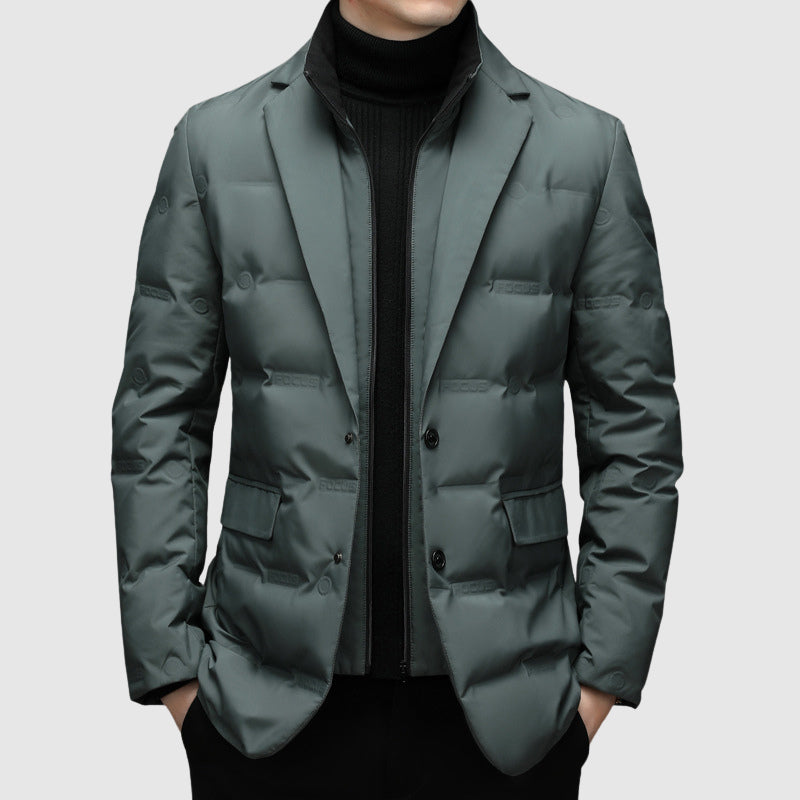 Calico | Men's Button-Front Quilted Jacket - Classic Diamond Padded Shirt Jacket & Shacket Green