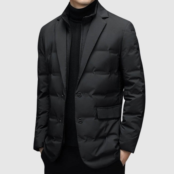 Calico | Men's Button-Front Quilted Jacket - Classic Diamond Padded Shirt Jacket & Shacket