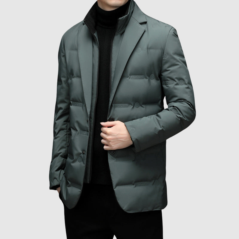 Calico | Men's Button-Front Quilted Jacket - Classic Diamond Padded Shirt Jacket & Shacket