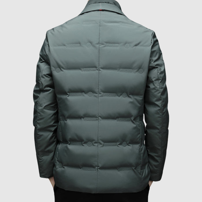 Calico | Men's Button-Front Quilted Jacket - Classic Diamond Padded Shirt Jacket & Shacket