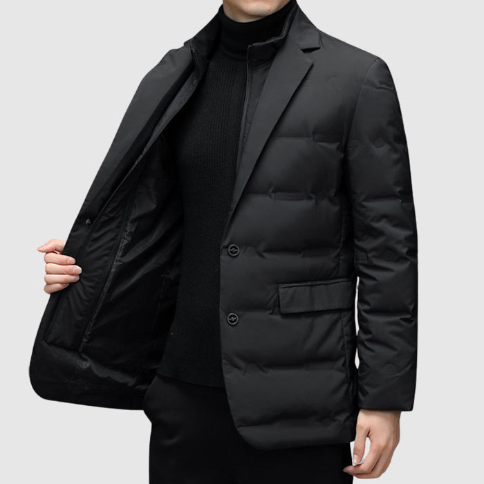 Calico | Men's Button-Front Quilted Jacket - Classic Diamond Padded Shirt Jacket & Shacket