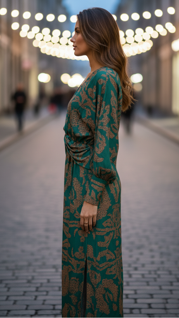 Aura | Women’s Elegant Dress – Sculptural Fluid Silhouette & Refined Architectural Draping