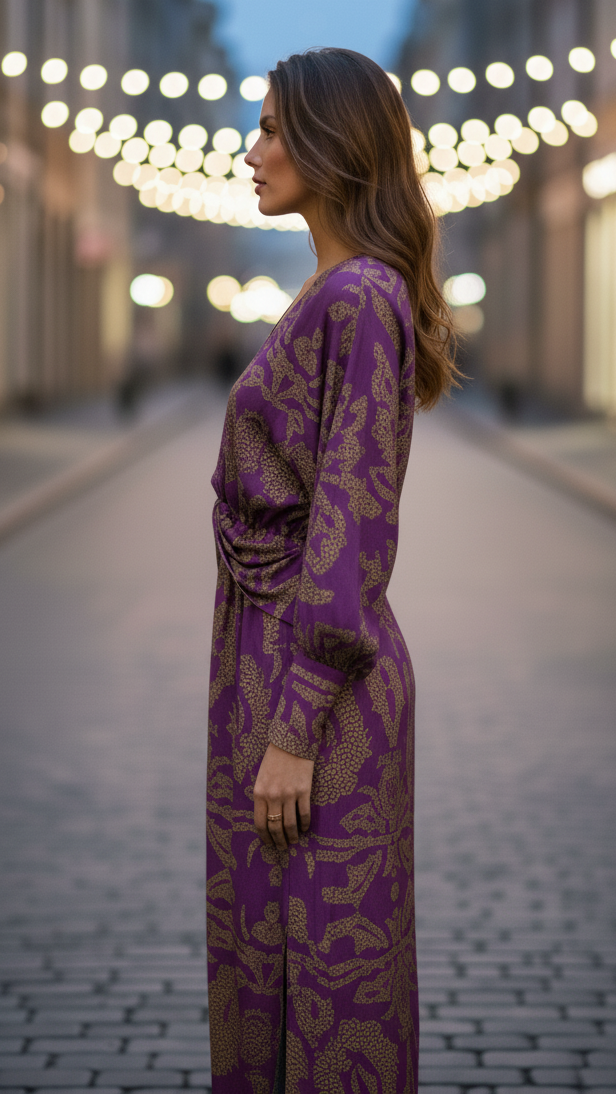 Aura | Women’s Elegant Dress – Sculptural Fluid Silhouette & Refined Architectural Draping