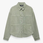 Lightweight Denim Jacket For Women Breathable Transitional Jacket For Everyday Use Green