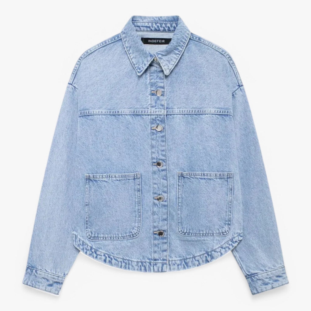 Lightweight Denim Jacket For Women Breathable Transitional Jacket For Everyday Use Blue