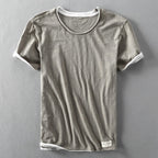 Lightweight, soft men's summer T-shirt, breathable khaki