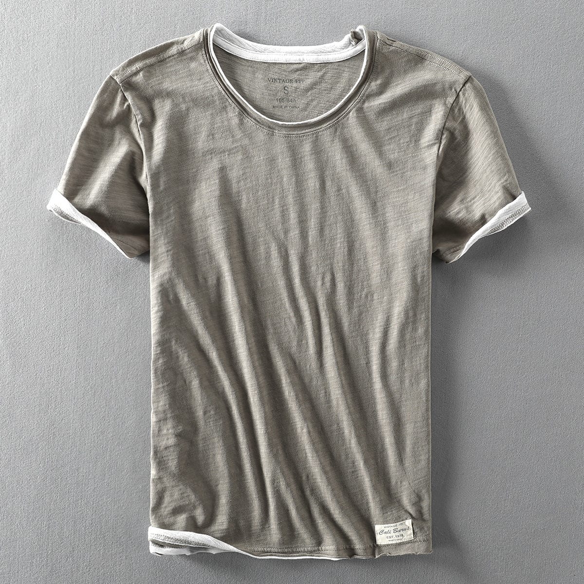 Lightweight, soft men's summer T-shirt, breathable khaki