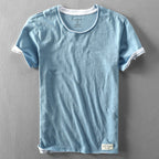 Lightweight, soft men's summer T-shirt, breathable blue