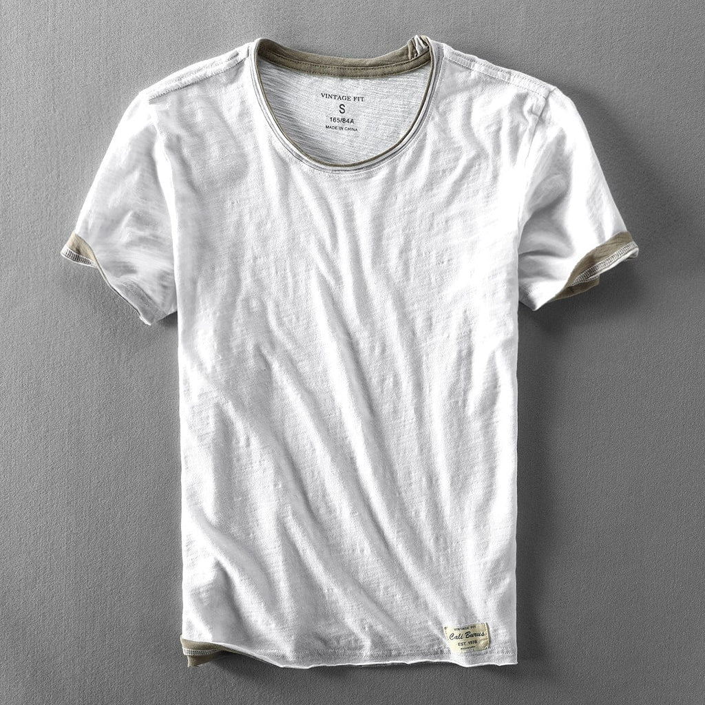 Lightweight, soft men's summer T-shirt, breathable white