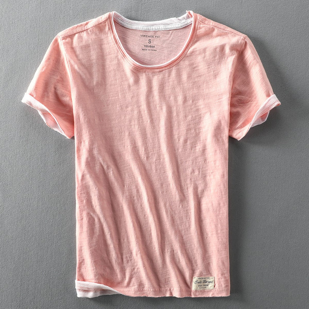 Lightweight, soft men's summer T-shirt, breathable peach