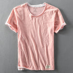 Lightweight, soft men's summer T-shirt, breathable peach