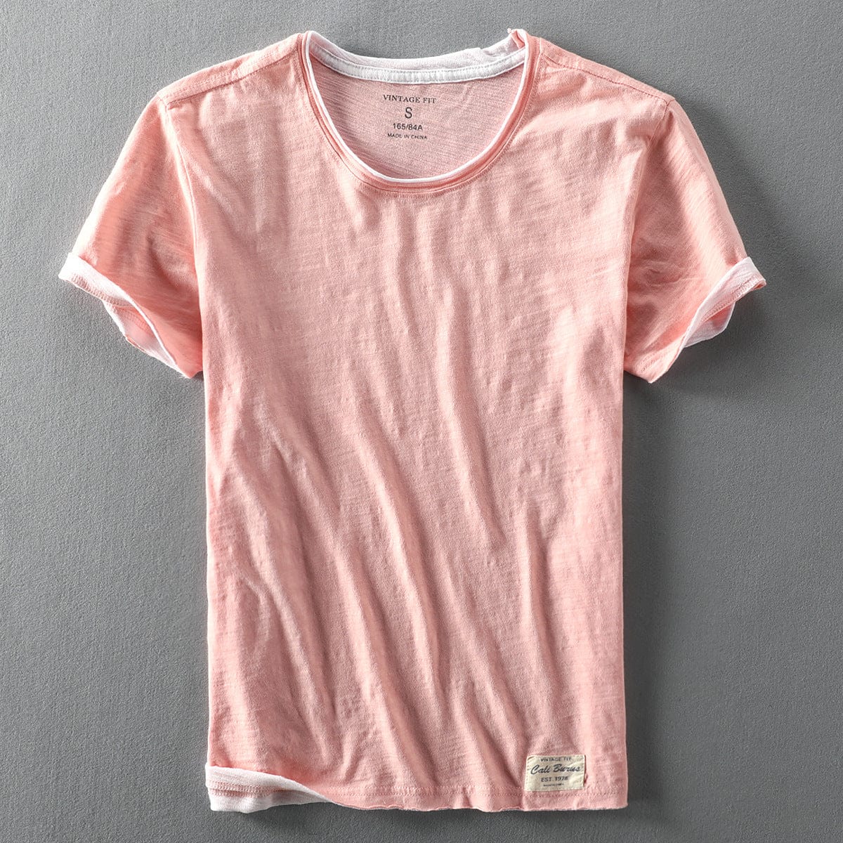 Lightweight, soft men's summer T-shirt, breathable peach