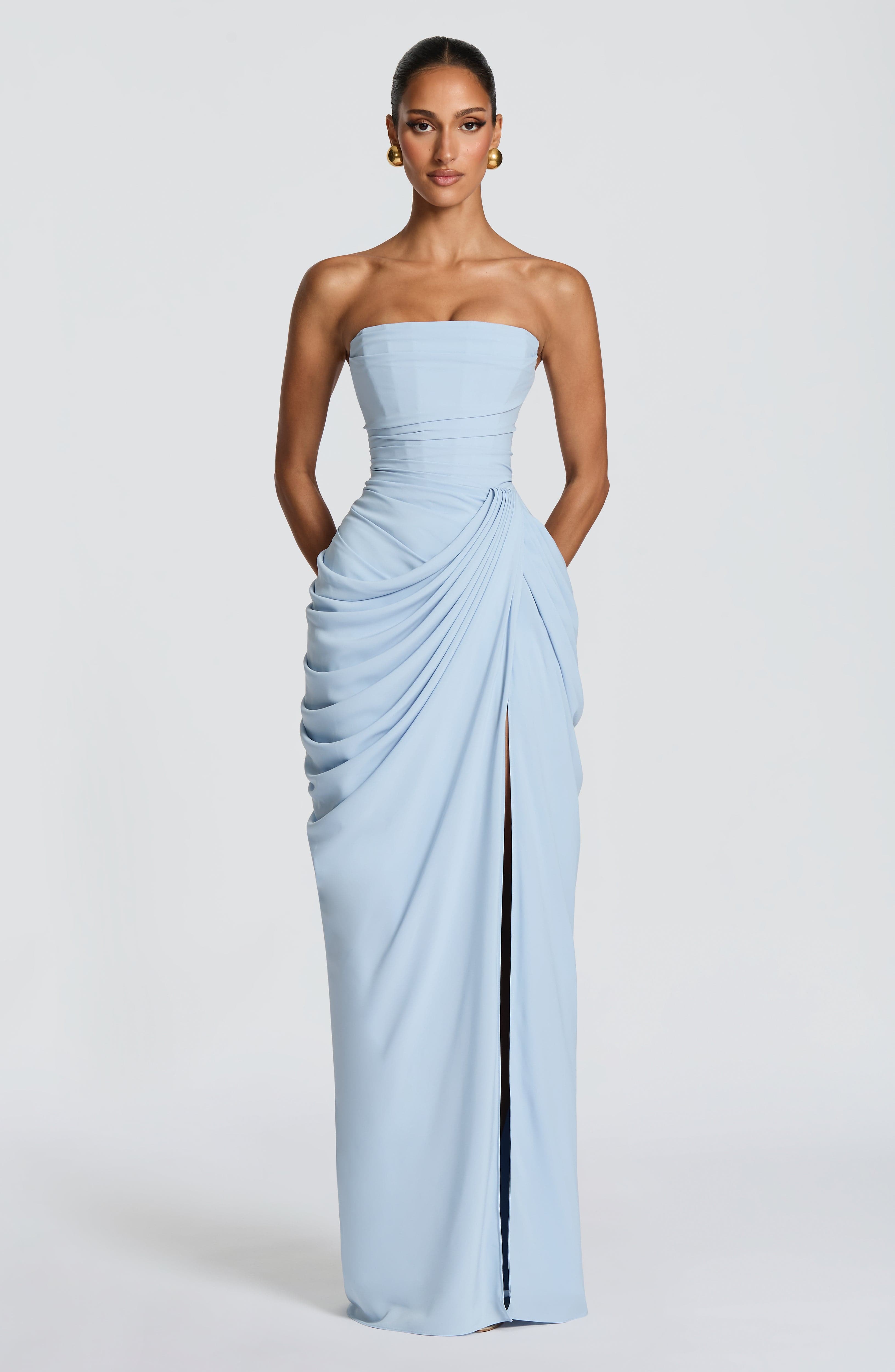 Sanne | Elegant Strapless Maxi Dress with Corset