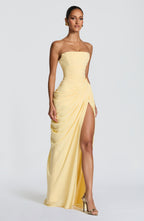 Sanne | Elegant Strapless Maxi Dress with Corset