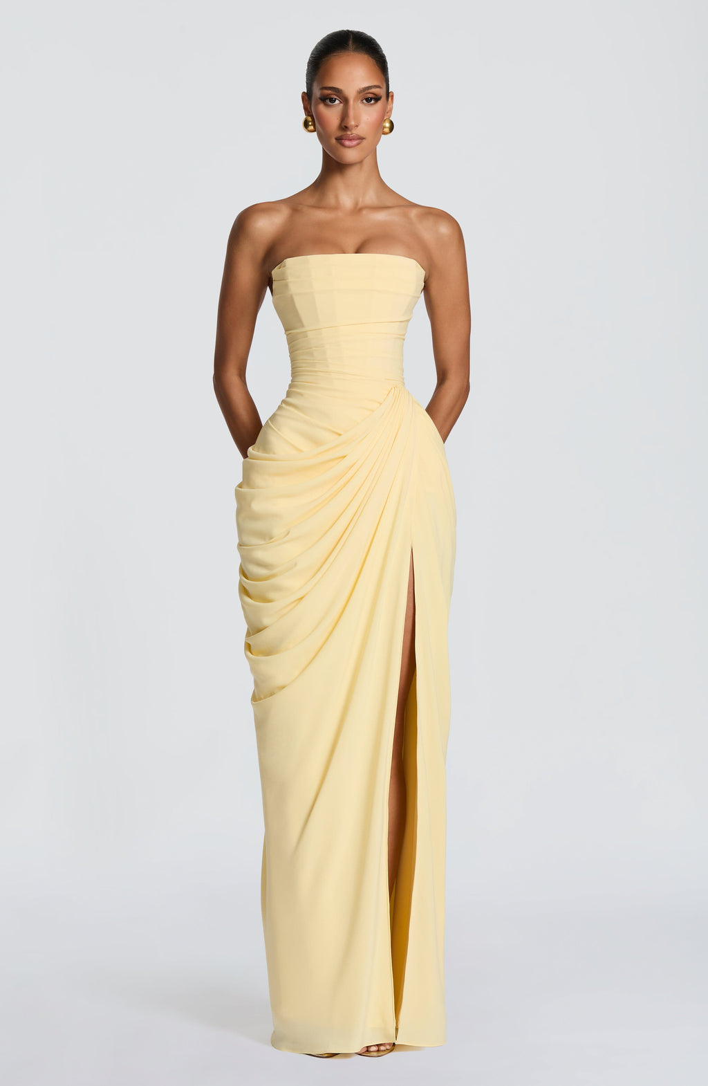 Sanne | Elegant Strapless Maxi Dress with Corset