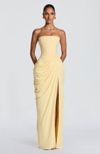 Sanne | Elegant Strapless Maxi Dress with Corset