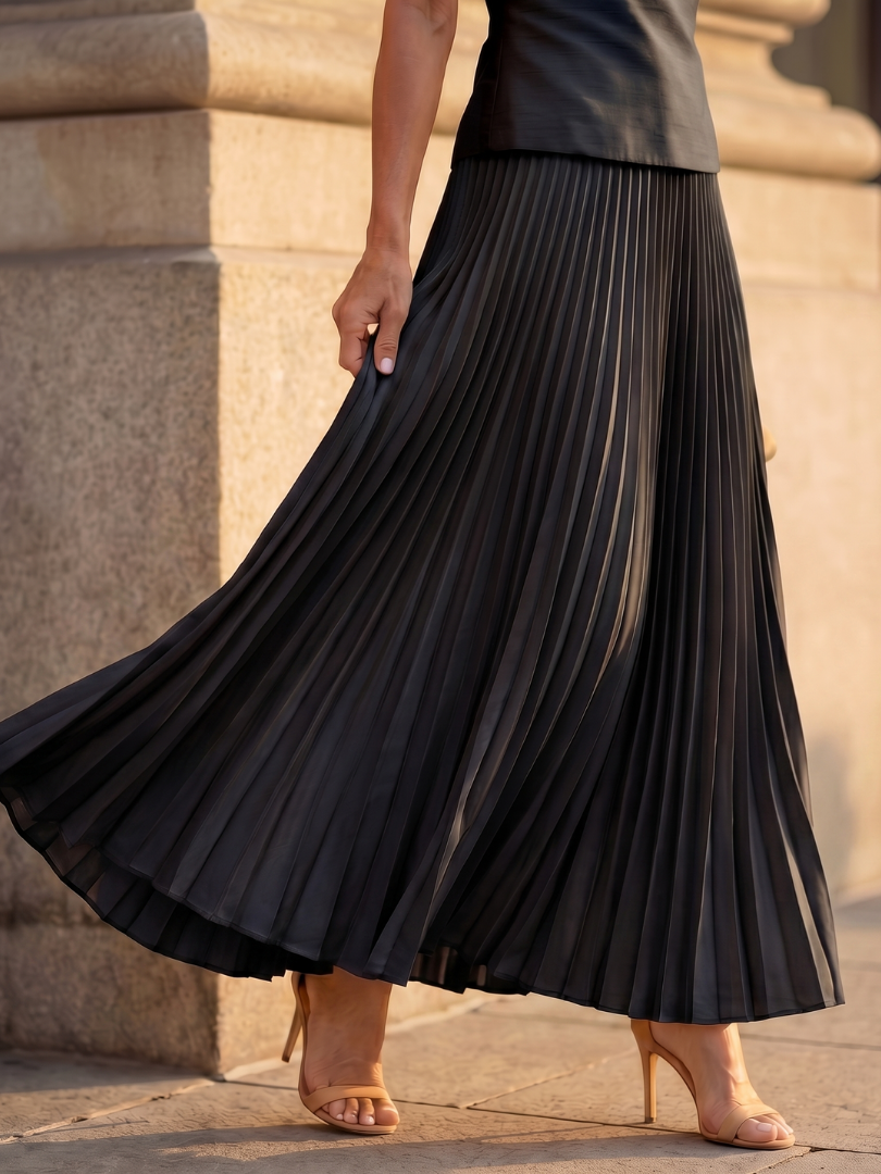 Liana | Elegant Ensemble with Structured Top and Pleated Skirt