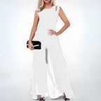 Women’s Trendy Tailored Jumpsuit – Sculptural Cinched Waist, Fluid Drape & Metropolitan High-Status Chic white