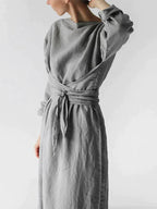 Handmade Dress, minimalist, long-sleeved, belt