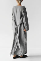 Handmade Dress, minimalist, long-sleeved, belt