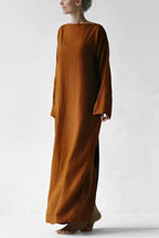 Handmade Dress, minimalist, long-sleeved, belt
