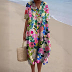 Tasana | Women’s Floral Sleeveless Summer Dress Floral