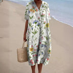 Tasana | Women’s Floral Sleeveless Summer Dress White