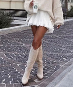 Dolce | High Beige Cowboy Boots Women – Chic Artisan Craft & Refined Slimming Silhouette