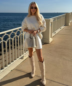 Dolce | High Beige Cowboy Boots Women – Chic Artisan Craft & Refined Slimming Silhouette
